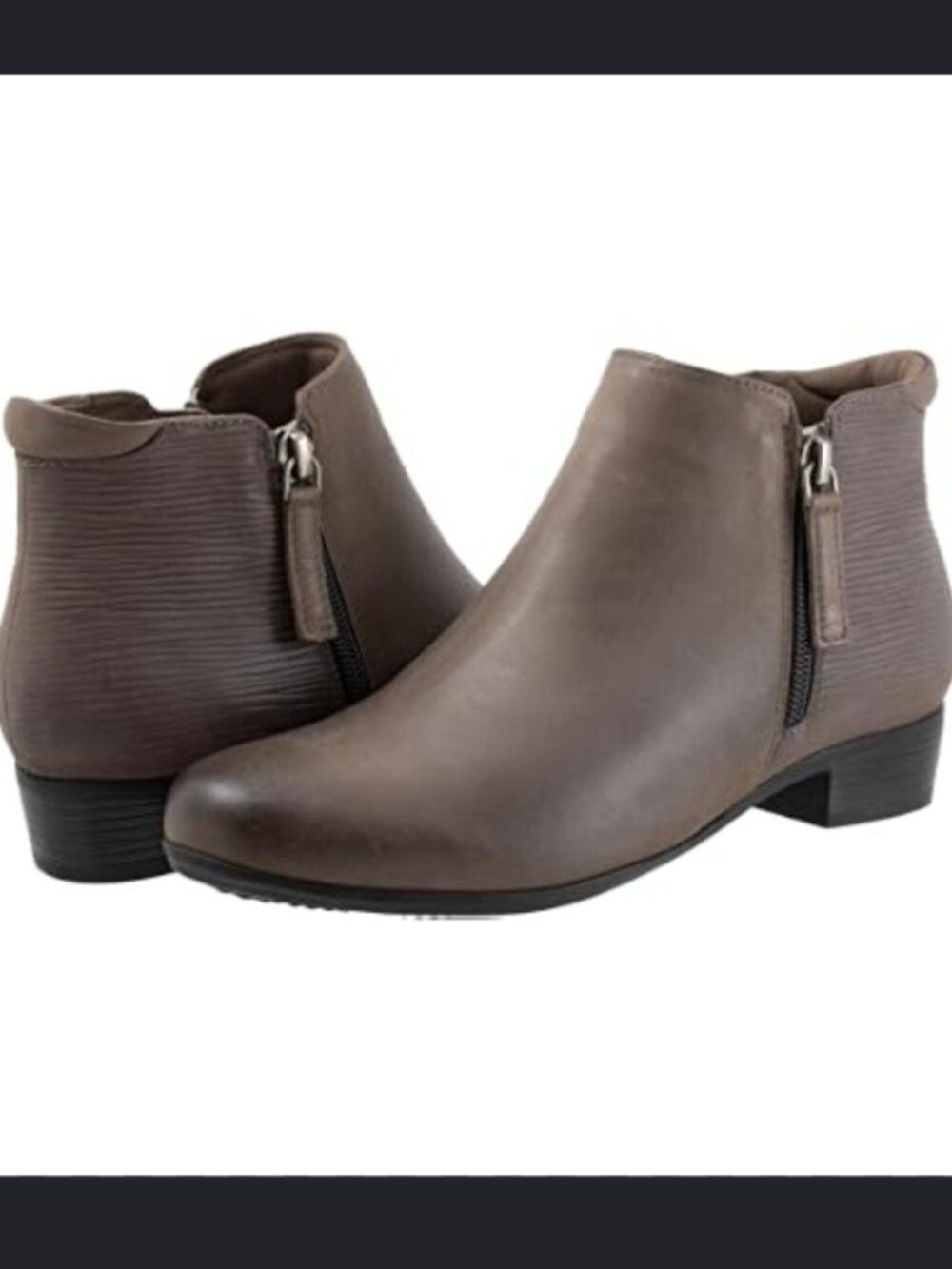 Trotters Major Embossed Ankle Booties – Grey – Size 7.5 (BNWT)